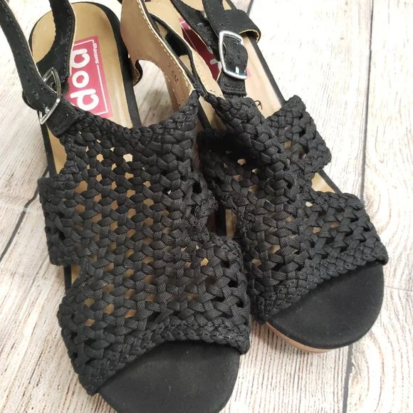 Edl Presents POP Tamassa Black Brown Wedge Sandals 7.5 - Picture 2 of 6